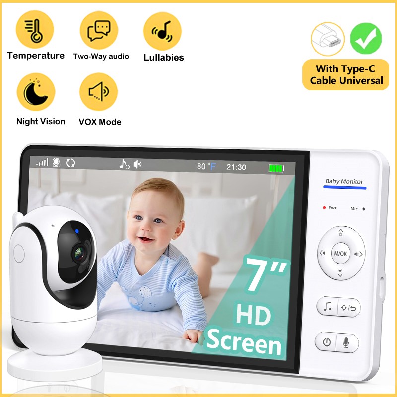 No WiFi 7 Inch Baby Monitor 2- - Baby Products Video recension och pris