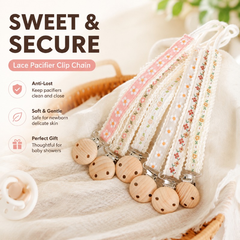 Lace Pacifier Clip Chain for N - Baby Products In recension och pris